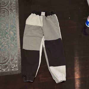 Hollister Kids Black and Gray Color Block Joggers